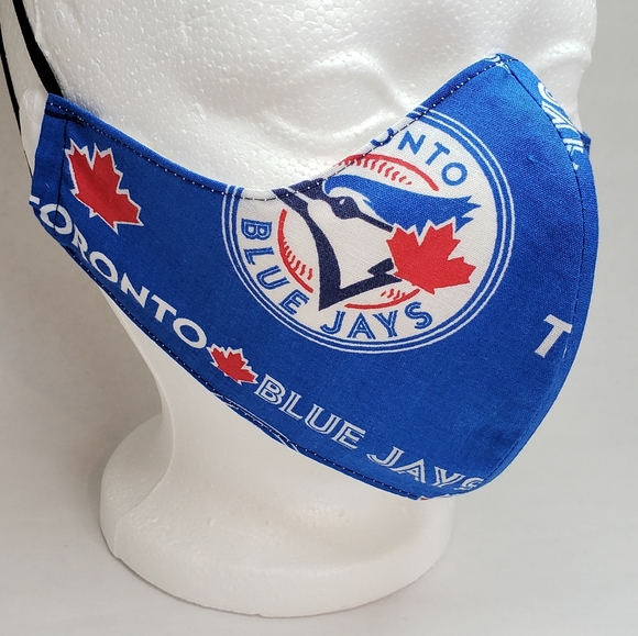 NEW-Toronto Blue Jays Adult Lined Cotton Face Mask - Picture 1 of 4